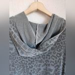 Sundry  Leopard Drawstring Hoodie Sweatshirt Faded Gray Leoapard Print Size 2=Med Photo 4