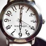 Nine West  White Face Silver Tone Leather Band Quartz New Battery Watch Photo 0