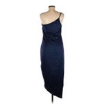 Lulus Law of Attraction Navy Blue One-Shoulder Asymmetrical Midi Dress XS Photo 4