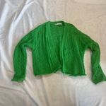 ZARA 374  Vibrant Bright Green knit Women's Cardigan Small Cabincore Photo 1