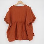 Madewell  Rust Orange Linen Blend V Neck Tunic Shirt Top XL Photo 4