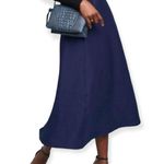 Anthropologie ’s Maeve Heavy Knit Pastel Midi Skirt, Navy Floral Size S Photo 0