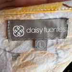 Daisy Fuentes Yellow Floral Lace Trim Tank Top, Cottagecore‎ Boho Y2K Festival Small Photo 3