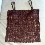 Y2k Lace Brown Bra Built In Stretchy Cami Photo 1