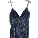 Jovani  3675 Embellished Elegant Blue Sequin Evening Gown in ink size 16 formal Photo 8