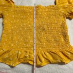 Elodie yellow floral smocked puff sleeve crop top Photo 9