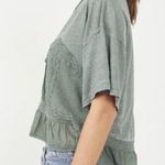 Free People NWT  FALL IN LOVE TEE Washed Army Size XS Photo 1