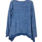 Silverwear Women's Blue Striped Long Sleeve Sweater Size M Tunic Scoop Neck Size M Photo 1