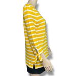 Old Navy Womens T Shirt Top Boat Neck Pullover Tunic Striped White Yellow Medium Photo 1