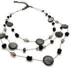 Chico's Chico’s three strand black‎ stone speckled necklace career chic dainty Photo 2