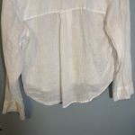 Madewell Womens Resort Long Sleeve Shirt Linen White Size XS Eyelet Embroidered Photo 8