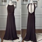 Wtoo Chocolate Brown Formal Gown Bridesmaid Dress Open Back Halter 6 Photo 1