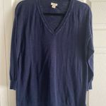 J.Crew Womens Medium Navy Blue V Neck Sweater Preppy Academic Fall Photo 0