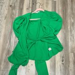 Jealous Tomato  boutique Mini Puff Sleeve Wrap Top green size Medium Photo 7