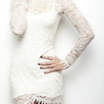 For Love & Lemons  white laced long‎ sleeve mini dress crochet women’s size XS Photo 0