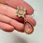 Rhinestone Dangle Drop Pierced Earrings Set of Two Dressy Formal Silver Photo 5