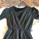 Black Silver Glitter Wrap Front Long Sleeve Minidress FRAICHE BY J Size Small Photo 6