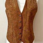 90s Vintage Western Leather Vest Tan Photo 0