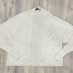 EXPRESS  White Open Front Waffle Knit Tapered Sleeve Cardigan Sweater Size S Photo 0