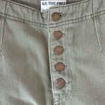 Free People We the Osaka Mid-Rise Barrel Texturized Olive Green Jeans 26 Photo 12