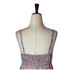 Rebecca Taylor La Vie Pink Metallic Gold Thread Floral Print Eva Midi Dress S Photo 7