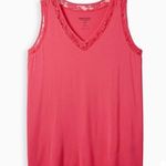 Torrid Classic Fit Feather Soft Slub Lace Trim V-Neck Tee Tank sz 1X Photo 1