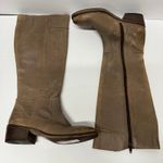 Seychelles  Womens Distressed Taupe Genuine Leather Riding Boots Low Heel Size 6 Photo 4
