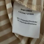 Beige Striped Floral Embroidered T Photo 4