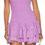 Likely  NEW Tayaisha Smocked Cotton Eyelet Violet Mini Dress Sz 8 Photo 0