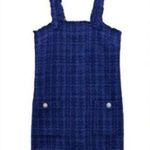 ZARA Bloggers Favorite Blue Textured Pinafore Dress Photo 2