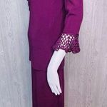 Fred David  shirt and skirt set with crochet lace details purple size small Photo 1