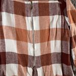 Soft Surroundings  Plaid Linen Blend Button Shirt‎ Top Size Small Zip Back Fall Photo 8