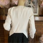 Muses By Shop OFF WHTIE WITH BLACK AND SILVER BEADING CROPPED BLAZER (M) Photo 4