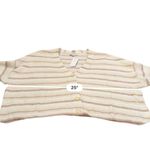 American Eagle  Cream & Tan Striped Knit Long Sleeve Button Cardigan Sz M NEW‎ Photo 6