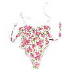 Betsey Johnson Love Always One Piece Bandeau Swimsuit Pink Floral Heart Sz Large Photo 5