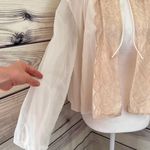 Vanity Fair Vintage 50s/60s  Cream Sheer Lace Open Front Bed Jacket Lingerie Top Photo 3