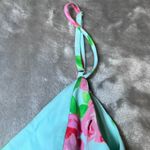 Bo Bel Dress Womens Small Aqua Blue Floral Bow Back Sleeveless Fit Flare Summer Photo 11