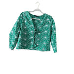 Marc New York  Green White Floral Tie Front Crop Top S Photo 7