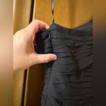 Monique Lhuillier ML  Black Sleeveless Asymmetrical Sequin 3D Flower Skirt Gown Photo 7