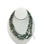 Natural Gemstone emerald green Chip Bead Assorted Stone multilayered necklace Photo 3