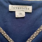 Love Riche Love Richie Dress Tunic Navy Orange Mixed Floral Print Wide Sleeve Plus Size 1X Photo 1