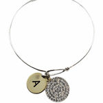 LA Silver & Gold Colored Letter A Bangle Bracelet Photo 0