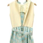 Toni Todd Vintage 60s 70s Dress Pastel Aqua Yellow Mod Evening Gown Modern Sz 6 Blue Photo 11