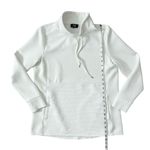Jones New York  Signature White w/ Ribbed Detail Funnel Neck Pullover Size Small Photo 7
