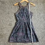 American Eagle  Outfitters Blue Pink Paisley Halter Mini Dress Y2K Summer Western Photo 6