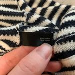 The Limited  Womens Large Cardigan Navy White Striped Open Asymmetrical Hem Knit‎ Photo 5