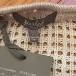 Marled Open Knit Beige White Tie Dye Cotton Bld Sweater Dolman short sleeve Sz L Size L Photo 6