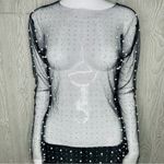 It’s fashion sheer mesh dress with beads , pearl beads and rhinestone shiny lrg Black Size undefined Photo 4