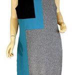 White House | Black Market  GRAY, BLACK AND BLUE COLOR BLOCK KNIT SHIFT DRESS (14) Photo 0