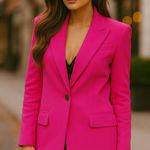 Barbara Bui Tailored Crepe Lined Blazer Jacket Hot Pink 38 Small Luxury Barbie Photo 1